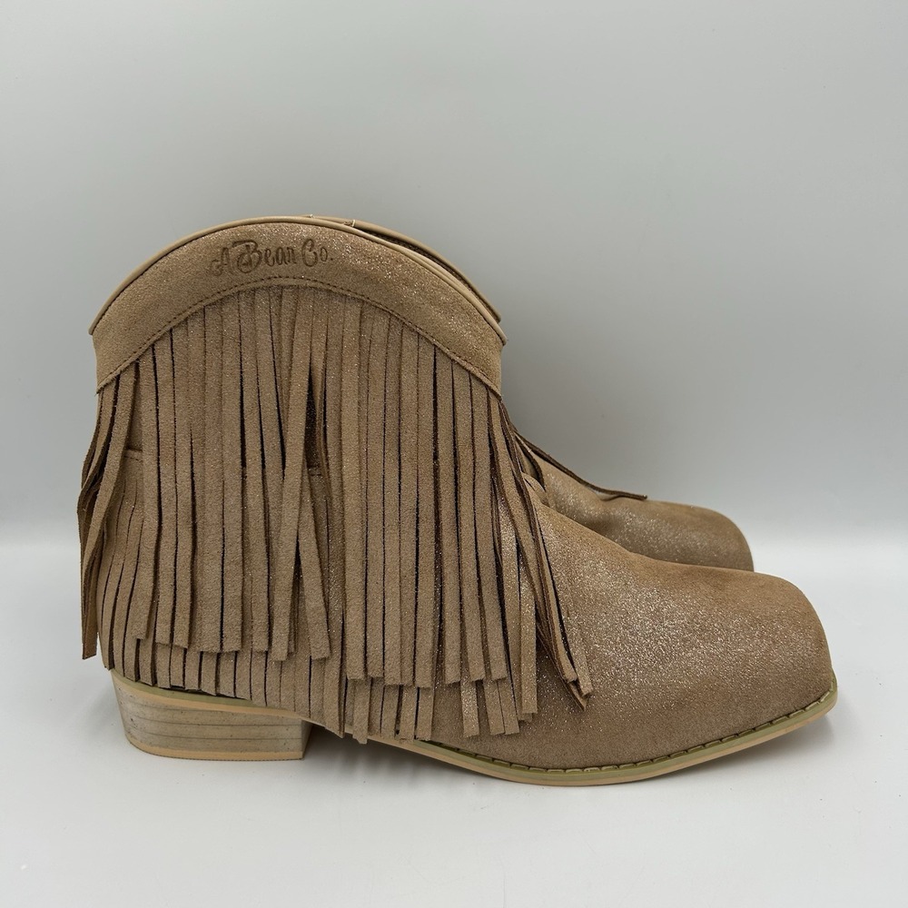 A Bear Co Fringe Western Boots‎ Beige Size 12 - Picture 2 of 9